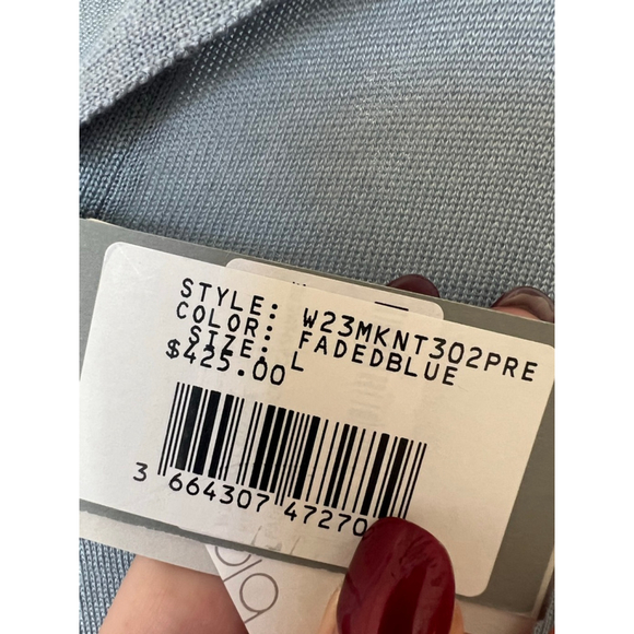 NWT Officine Générale Faded Blue Long Sleeve Sweater L $425 Cashmere Blend - Picture 2 of 5